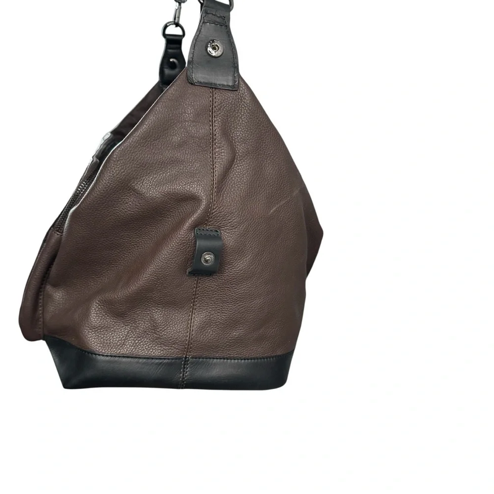 Ted Baker Trevir Equestrian Heritage Leather Duffle Bag In Brown Black